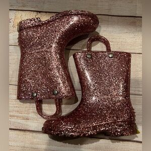 Western chief - KIDS GLITTER RAIN BOOT - ROSE GOLD - Size 8